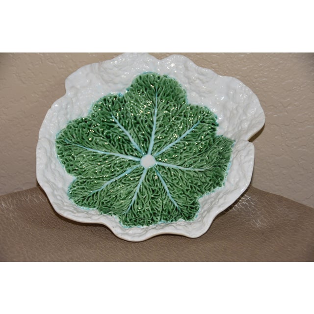 Vintage Portuguese Majolica Cabbage Bowl Bordallo Pinheiro C. Rainha For Sale In Palm Springs - Image 6 of 7