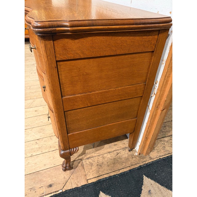 Victorian Antique Victorian Oak Bedroom Dresser W/ Serpentine Style Front For Sale - Image 3 of 10