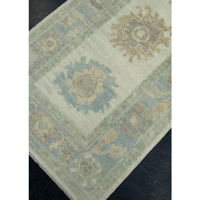 Turkish Turkish Oushak Runner Rug 2'9" x 6'8" #17525 For Sale - Image 3 of 8