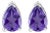 14K White Gold 6x4MM Pear Shaped Purple Amethyst Solitaire Stud Earrings For Sale