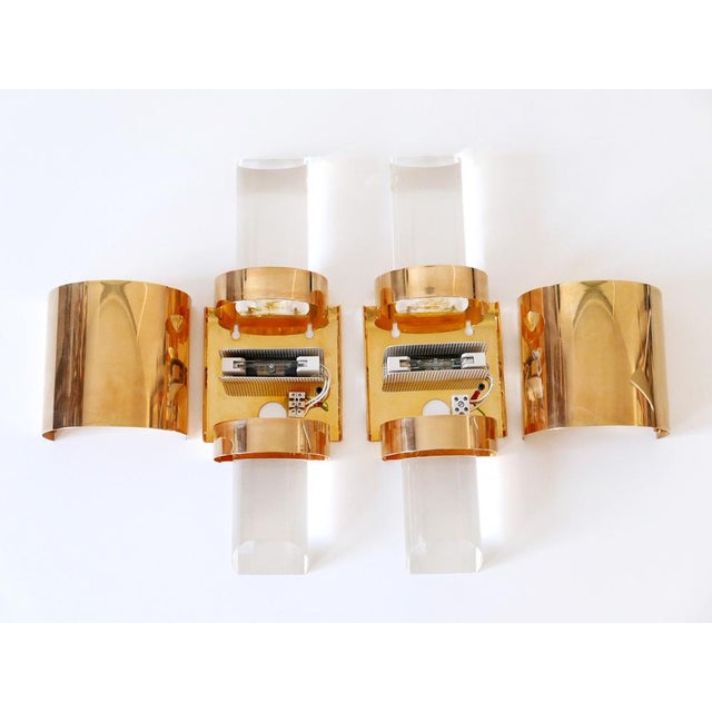 Gilt Brass & Acrylic Glass Wall Lights, Germany, 1980s, Set of 2 For Sale - Image 18 of 18