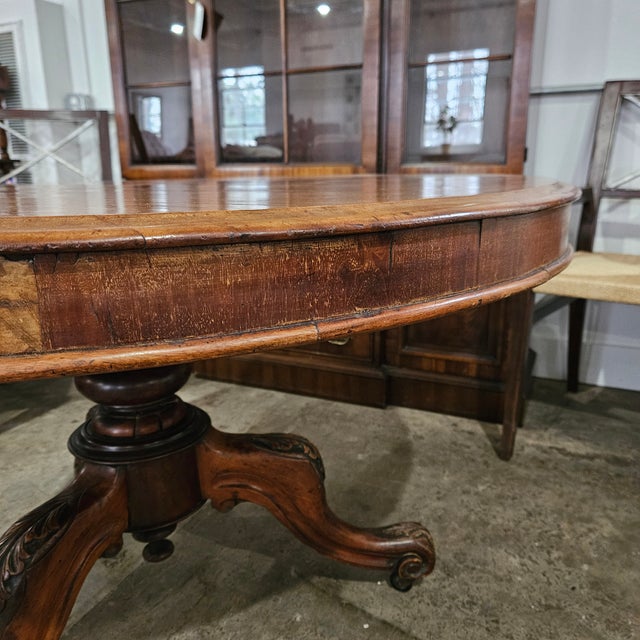 19th Century 19th Century Victorian Mahogany Round Tri-Leg Pedestal Breakfast Table For Sale - Image 5 of 14