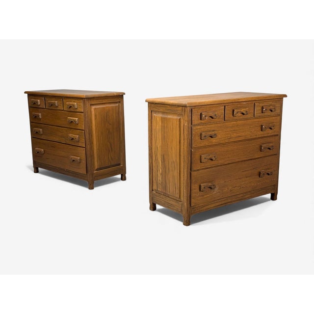1950s A. Brandt Ranch Oak, Oak, Chest of Drawers, Usa, 1950s, 2 Pieces For Sale - Image 5 of 12