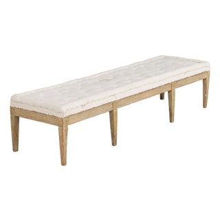 19th C. Swedish Gustavian Period Footstool or Bench in Original Paint For Sale