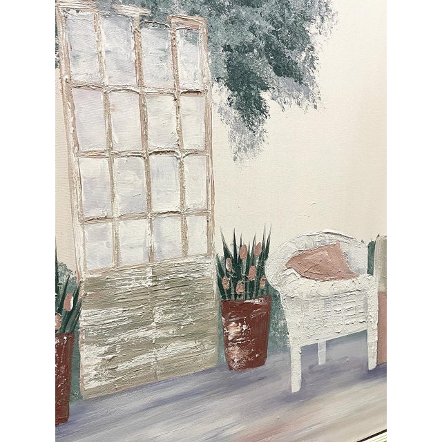 Traditional Vintage Signed “Edwards” Garden Scene Painting For Sale - Image 3 of 4