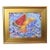 Post-Impressionist Bowl of Colorful Fruit Painting Including the Antiqued Gold Wood Frame For Sale