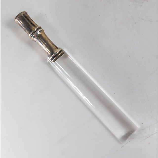 Traditional Mid-Century Sterling Silver Bamboo Form Magnifier Reader by Tiffany & Co For Sale - Image 3 of 10