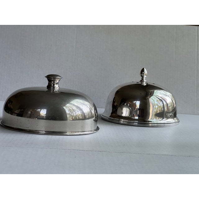 One Vintage hotel Silver food dome with heart vents. Marked International Silver Co. Silver Soldered. 01648. One vintage...
