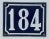 Shabby Chic Mid 20th Century French Blue & White Enamel House Building Sign “184” For Sale - Image 3 of 12