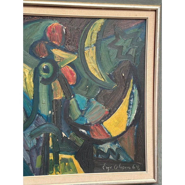 Eyvind Olesen, Chicken Composition, 1950s, Oil on Canvas, Framed For Sale - Image 18 of 18