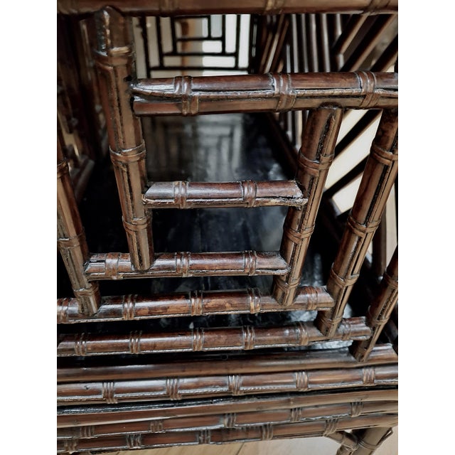 Late Qing Dynasty Tall Bamboo Open-Fretwork Display Cabinet For Sale - Image 12 of 13