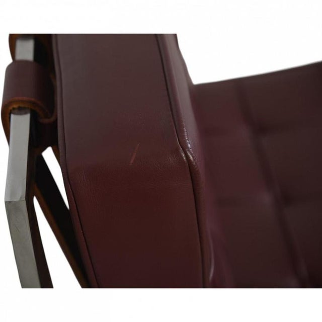 Brown Barcelona Chair in Burgundy Leather by Ludwig Mies van der Rohe, 2000s For Sale - Image 8 of 18