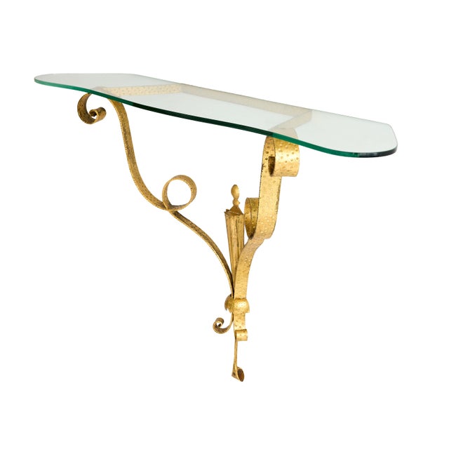 Gold Italian Mid-Century Gilt Wall-Mount Console Table by Pier Luigi Colli, 1940s For Sale - Image 8 of 16