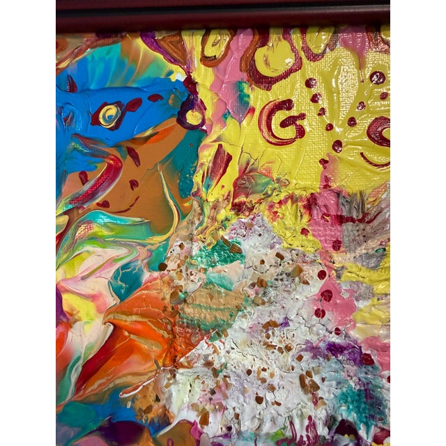 Serg Graff "Fabric of Joy" Abstract Painting Acrylic on Canvas Framed Art, Coa For Sale - Image 4 of 11