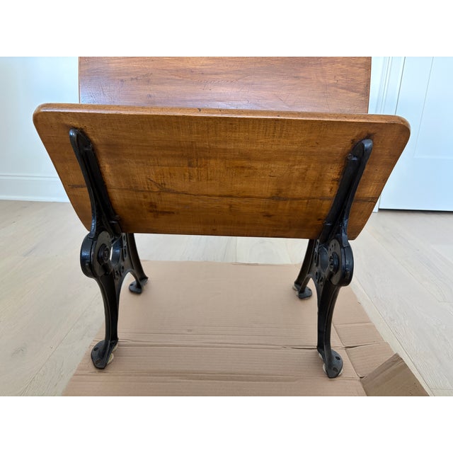Early 20th Century Antique Cast Iron & Wood School Desk For Sale - Image 5 of 8