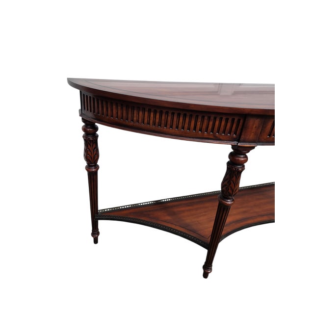 Traditional 1990s Theodore Alexander Console Buffet Table Sideboard French Regency Demi Lune Shelf For Sale - Image 3 of 18
