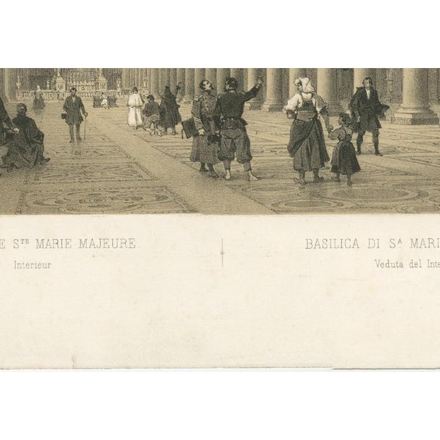 After Bayot, Basilica of Santa Maria Maggiore Interior, Lithograph, 1869 For Sale - Image 11 of 13