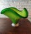 Large Murano glass bowl or centerpiece in a gorgeous two-tone green color. Very decorative. Sinuous and elegant shapes....
