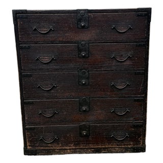 Vintage Antique Pine Campaign Chest With Iron Hardware For Sale