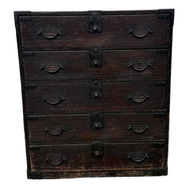 Vintage Antique Pine Campaign Chest With Iron Hardware For Sale