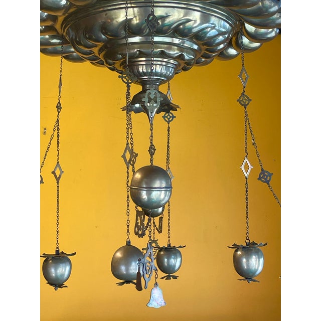 Chinese Early 20th Century Indian Silvered Ceiling Medaillon For Sale - Image 3 of 9