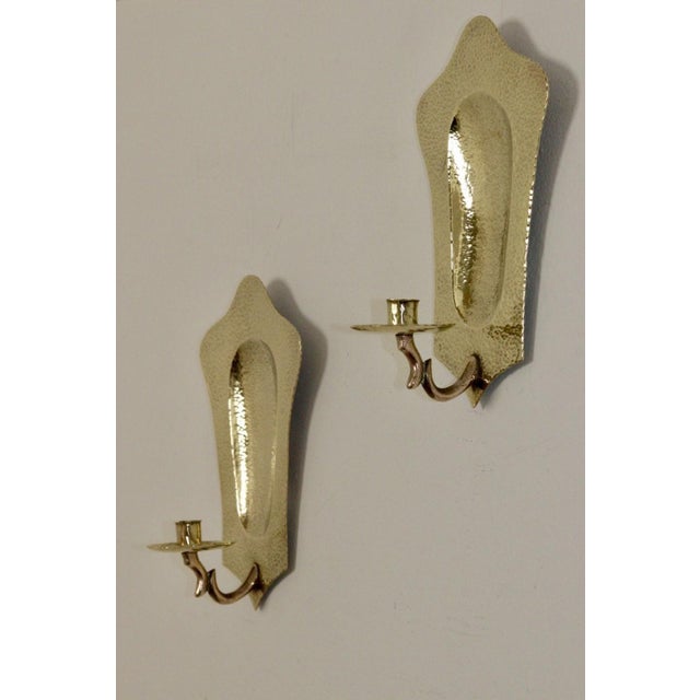 Gold Mid-Century Swedish Brass Sconces, Set of 2 For Sale - Image 8 of 11