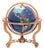 Modern Semi-Precious Stone Inlaid Revolving Globe on Copper Stand For Sale