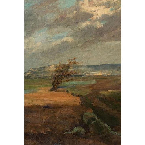 French School, Rural Landscape, 1800s, Oil Painting on Canvas, Framed For Sale - Image 3 of 9