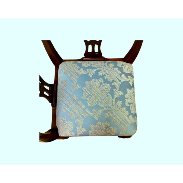 Burgundy Vintage c.1980's Ethan Allen Georgian Queen Ann Corner Chair For Sale - Image 8 of 9