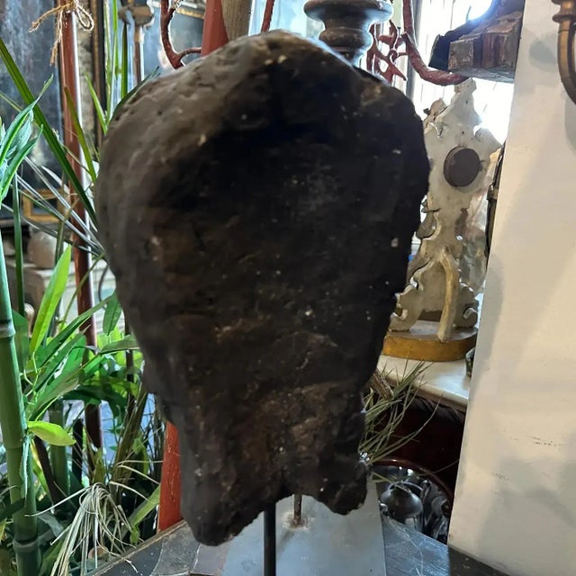 Black A Late 19th Century Hand Crafted Clay Sicilian Head of a Young Man For Sale - Image 8 of 10