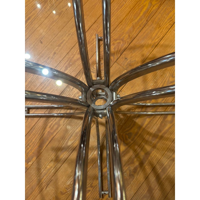 1970s 1970’s Chrome & Glass Table For Sale - Image 5 of 12