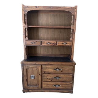 Vintage Young Hinkle "Ship Ahoy" Credenza Dresser With Bookshelf Hutch For Sale
