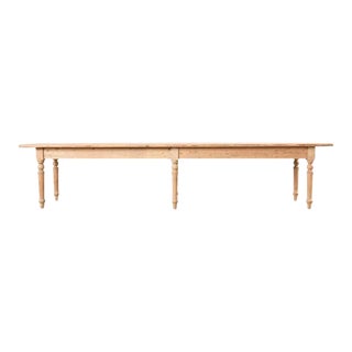 Country French Bleached Oak Pine Farmhouse Harvest Dining Table For Sale
