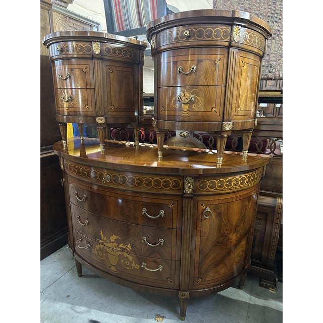 Louis Philippe XVI Triptych Dresser and Bedside Tables, Set of 3 For Sale - Image 17 of 17