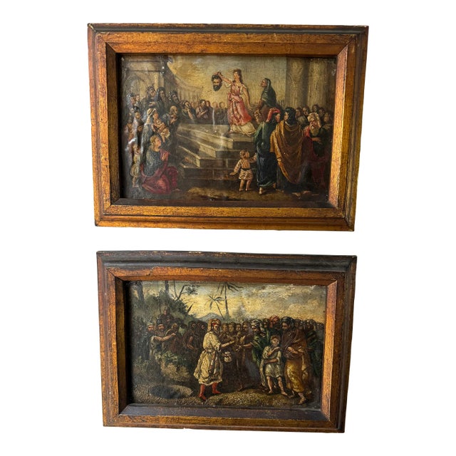 Pair of 17th Century Paintings For Sale