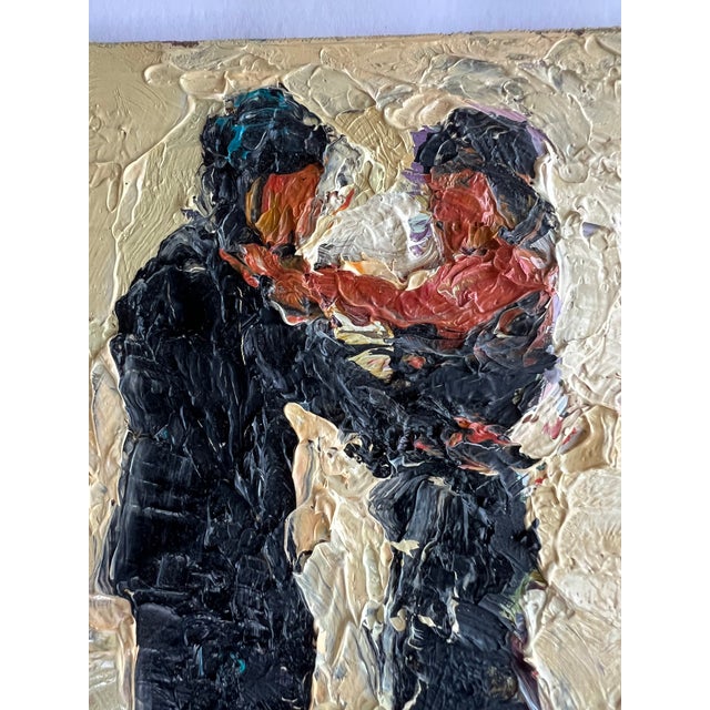 Vintage Oil Painting of a Couple Dancing For Sale - Image 4 of 6