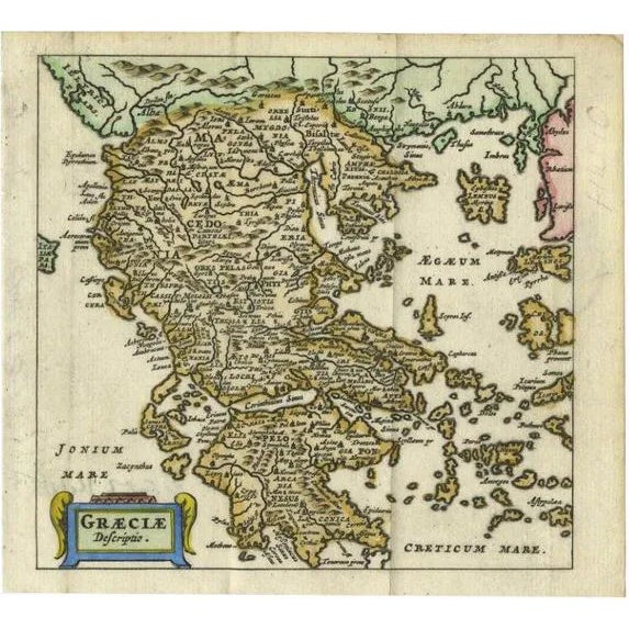 Antique Map of Greece, 1685 For Sale