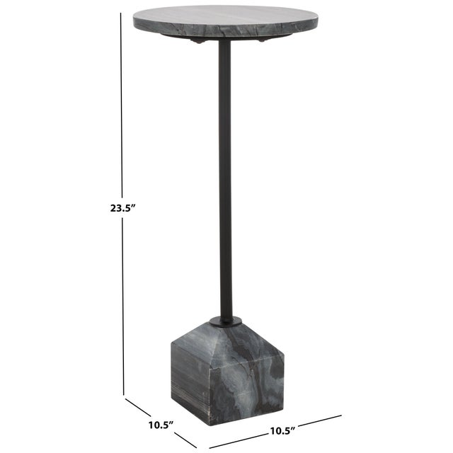 Modern Sumer Marble Drink Table in Grey Marble / Black For Sale - Image 3 of 8