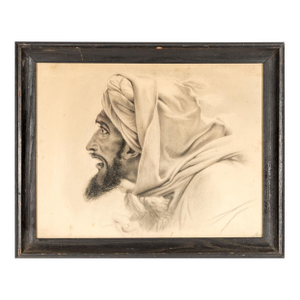 Mary Eliza Dixon | Charcoal Portrait of an Eastern Man | Dated 1887 | American Academic Drawing | Documented Provenance