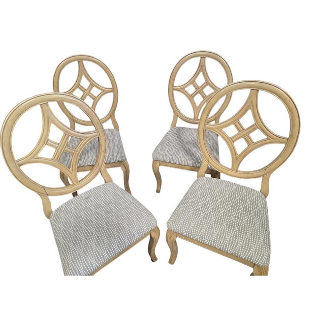 Wood Vintage Hollywood Regency Dining Chairs – Set of 4 For Sale - Image 7 of 7
