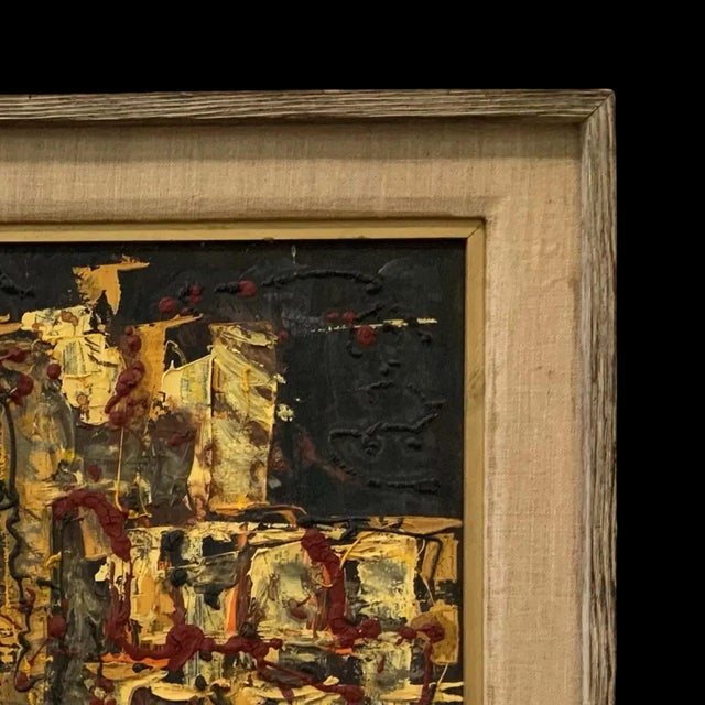 Mid 20th Century Vintage 1962 Mid-Century Modern Abstract Expressionist Oil Painting, Signed and Framed For Sale - Image 5 of 8