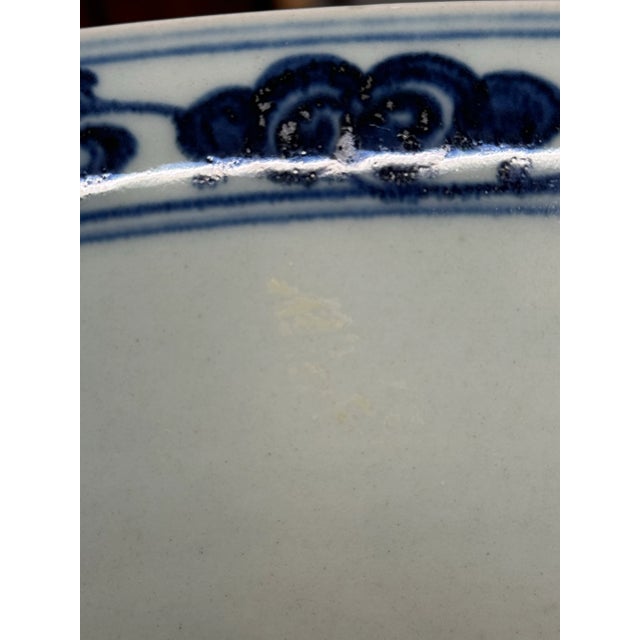 Chinese Blue & White Dragon Porcelain Bowl With Xuande Mark – Qing/Republic Style For Sale - Image 11 of 12