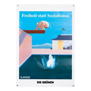 Freedom Instead of Socialism - The Greens - 1990 - Original Political Poster by f.k. Waechter David Hockney) For Sale