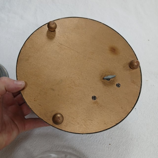 1940s Thorens Aluminum Powder Puff Wind Up Music Box For Sale - Image 10 of 11