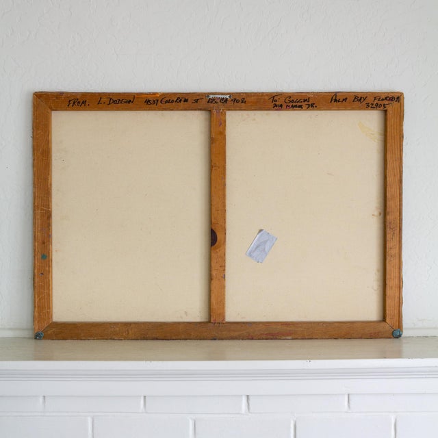 Cubist Polychrome Abstract City Painting With Fauvist Colors Purple and Turquoise For Sale - Image 12 of 13