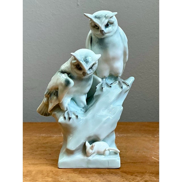 Vintage Royal Copenhagen Porcelain Owl Figurine For Sale - Image 9 of 12