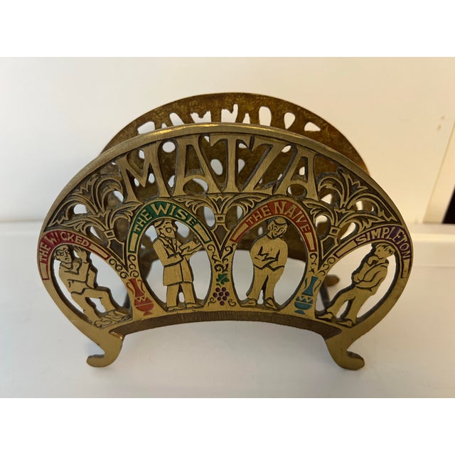 Mid 20th Century Brass Matzah or Napkins Holder From Israel For Sale - Image 4 of 9