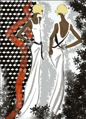 2022 “Graphic Fashion Sketch #1” Giclee Print by Audrey Schilt -