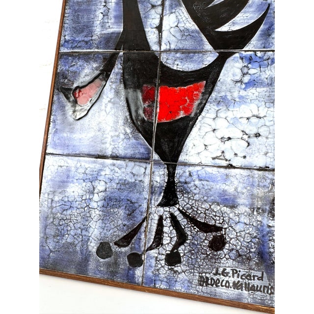 Modernist Ceramic Wall Panel by J.G. Picard, Vallauris, France, 1960s For Sale - Image 4 of 13