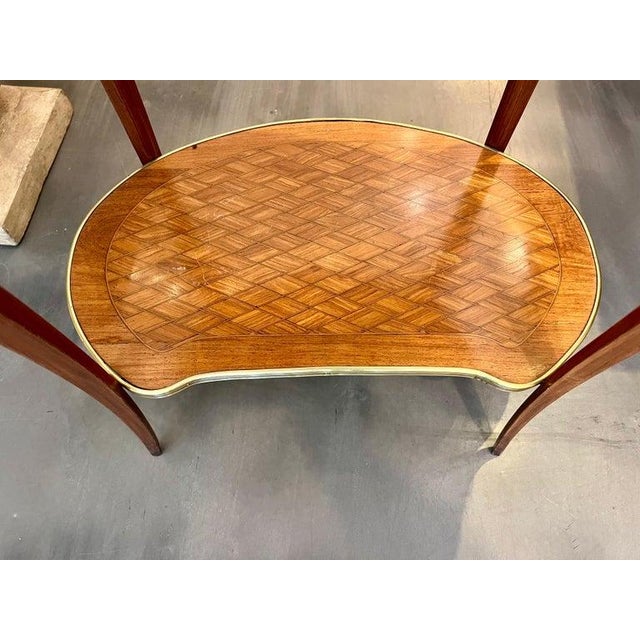 Brown 19th Century French Louis XV-Style Marquetry Side Table For Sale - Image 8 of 13